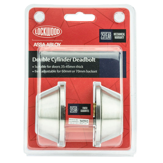 Lockwood Double Cylinder Deadbolt - Stainless Steel - 60mm - Durable
