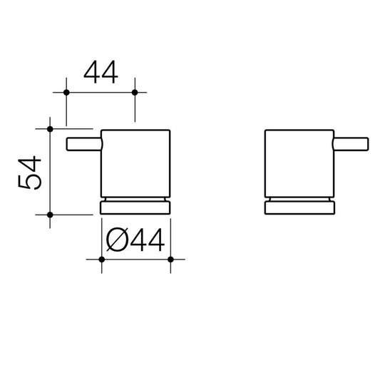 Caroma Luna Lever Basin Top Assemblies - 44mm x 54mm - Chrome - Lead-Free Brass – view 2