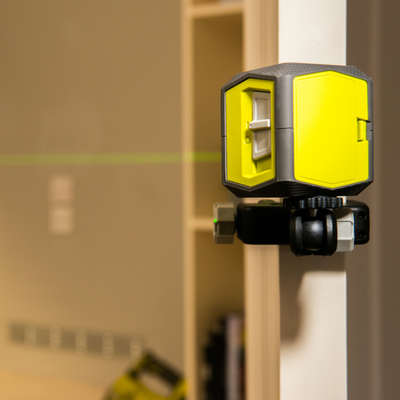 Ryobi 15m Green Cross Line Laser - Self-Leveling - Accurate Alignment