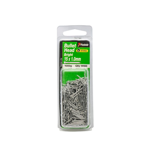 Paslode Bullet Head Nails - 15mm Bright Steel - 950 Pack - Internal Use - Auzzistore