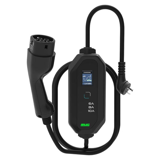 Arlec IP65 2.4kW Type 2 Connector EV Portable Charger 7m Cable - Black - Auzzistore