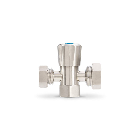 Brasshards 2 Way Under Sink Valve 20mm x 15mm Stainless Steel - Durable Design - Easy Installation – view 2 - Auzzistore