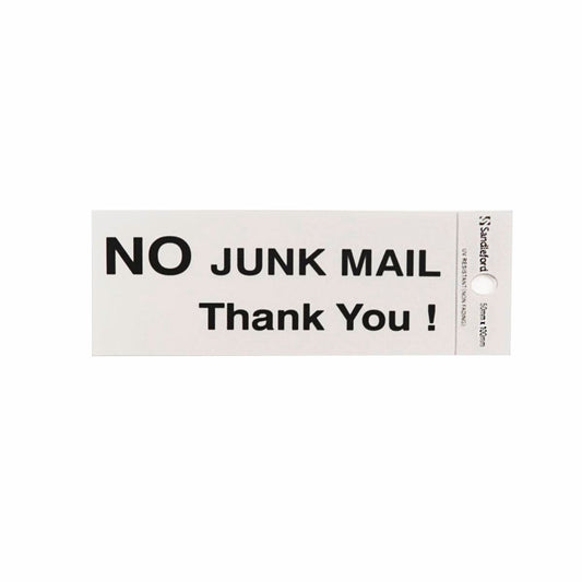 Sandleford No Junk Mail Thankyou Sign - 100 x 50mm - Silver - Auzzistore