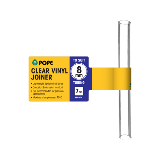 Pope Clear Vinyl Tubing Joiner - 8mm x 7cm - Lightweight - Flexible - PVC - Auzzistore