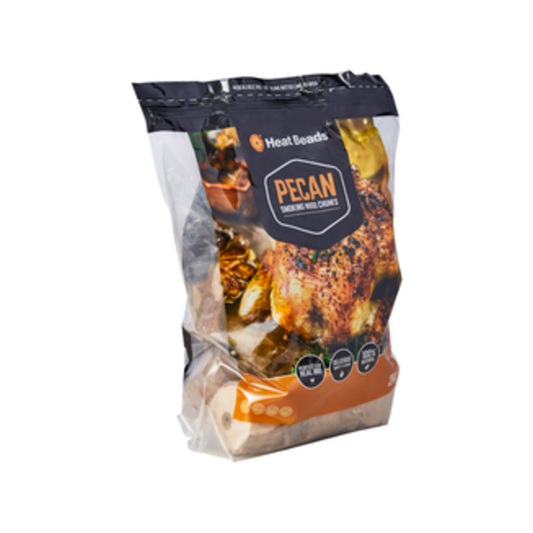 Heat Beads Pecan Smoking Chunks - 2kg BBQ Fuel - Natural Wood Chips – view 2 - Auzzistore