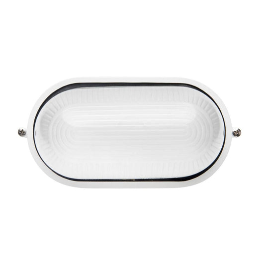 Brilliant 9W White Davis Oval LED Bunker Light - 9W - Aluminium - Weather Resistant
