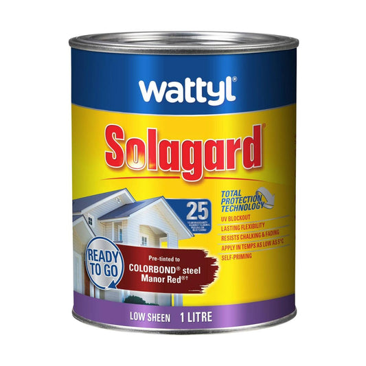 Wattyl 1L Pre-tinted Manor Red Low Sheen Solagard Exterior Paint - Auzzistore