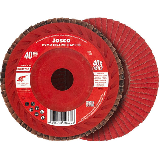 Josco Ceramic Flap Disc 127mm 40G Aggressive Stock Removal – view 2 - Auzzistore