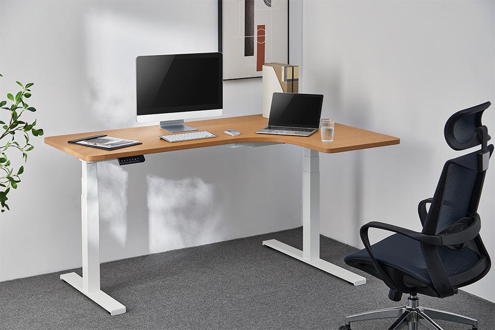 Gorilla Office 1600 x 1100 x 600mm Standing Desk (White/Oak)