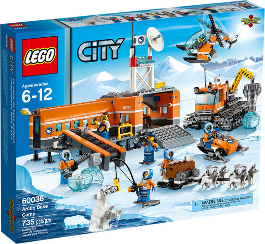 LEGO 60036 Arctic Base Camp - Exploration Vehicle, Helicopter & Huskies - Auzzistore