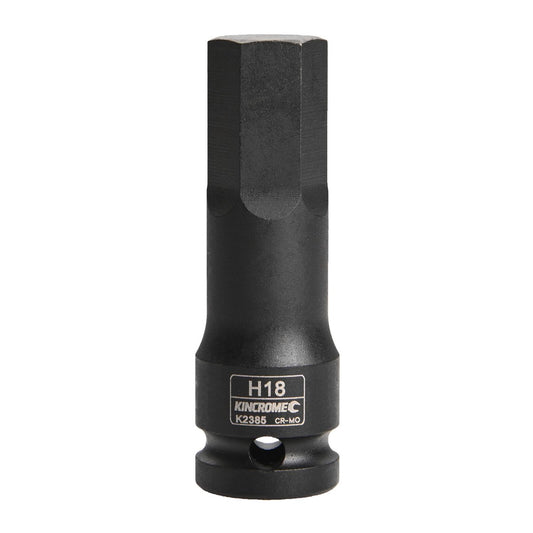 Kincrome 18mm 1/2" Drive Hex Impact Socket - Chrome Molybdenum Steel - Black - Auzzistore