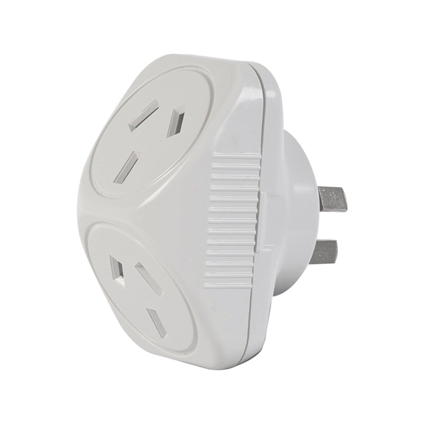 Click White Triangular Double Adaptor