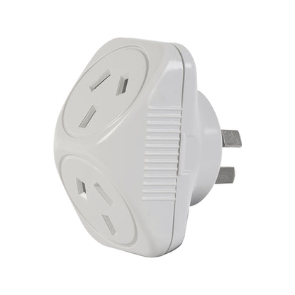 Click White Triangular Double Adaptor