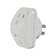 Click White Triangular Double Adaptor