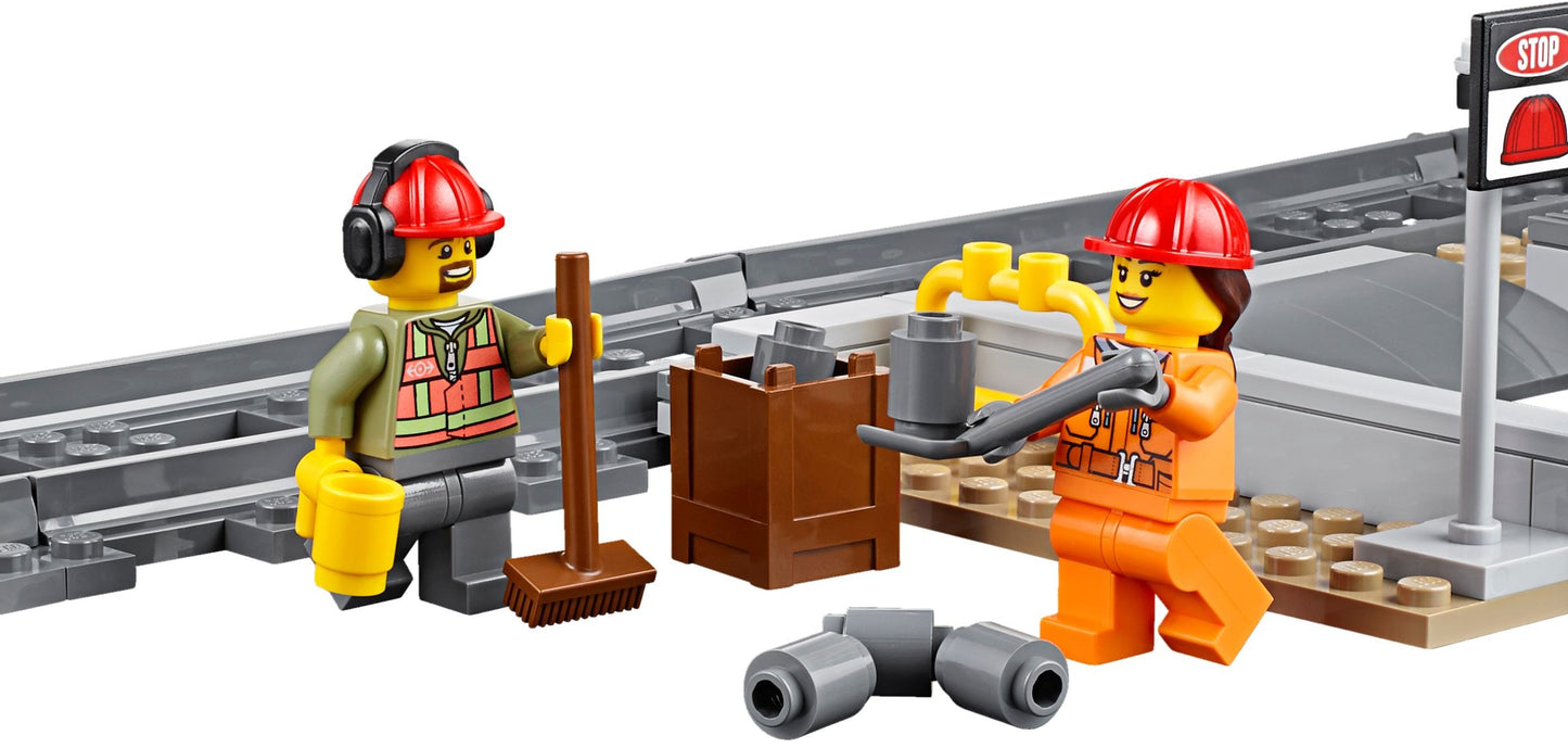 LEGO 60098 Heavy-Haul Train Set with Crane, Helicopter & Backhoe