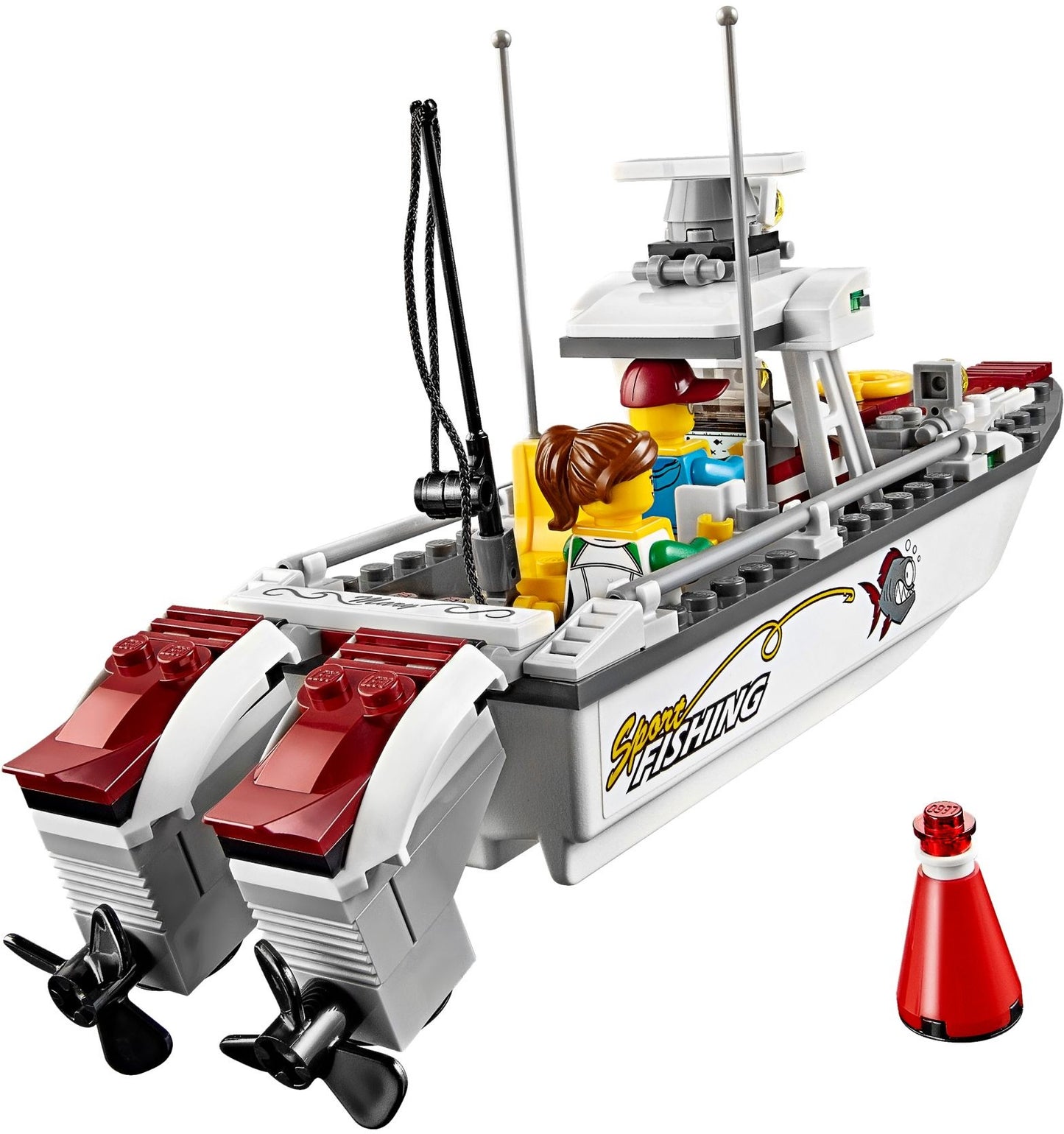 LEGO 60147 Fishing Boat with Motor, Minifigures & Shark
