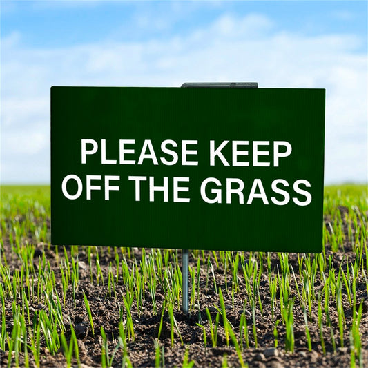 Sandleford Keep Off the Grass Sign - 210mm - Green - Portable – view 2 - Auzzistore