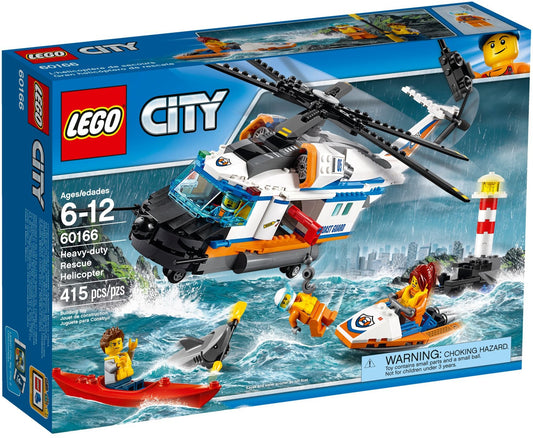 LEGO 60166 Coast Guard Helicopter Rescue Set with Boat & Shark - Auzzistore