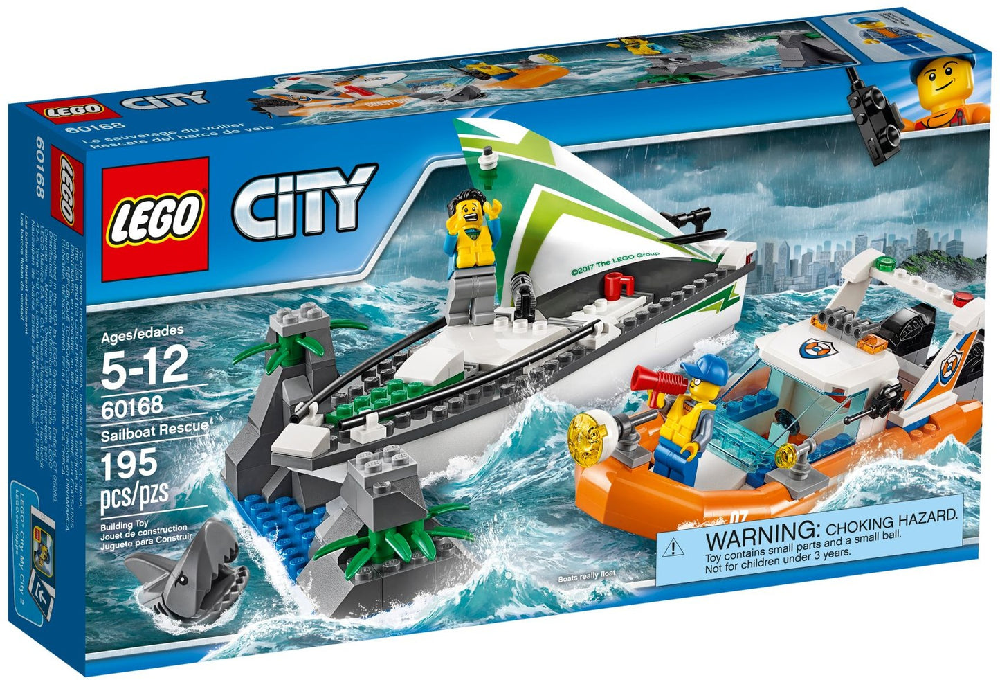 LEGO 60168 Sailboat Rescue Mission Coast Guard Boat Set