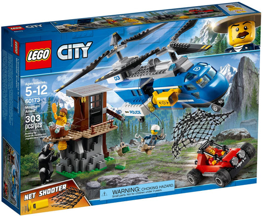 LEGO 60173 Mountain Police Arrest Helicopter & Crook Hideout - Auzzistore