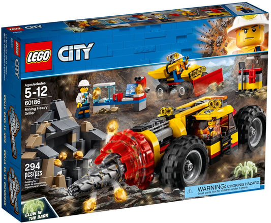 LEGO 60186 Mining Heavy Driller with Geologist & Glow Spider - Auzzistore