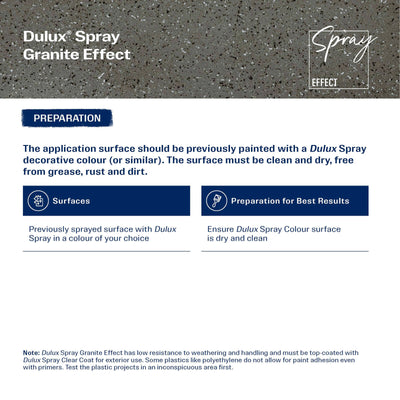 Dulux Effects Spray Paint 300g Grey Granite - Textured Finish - Indoor/Outdoor