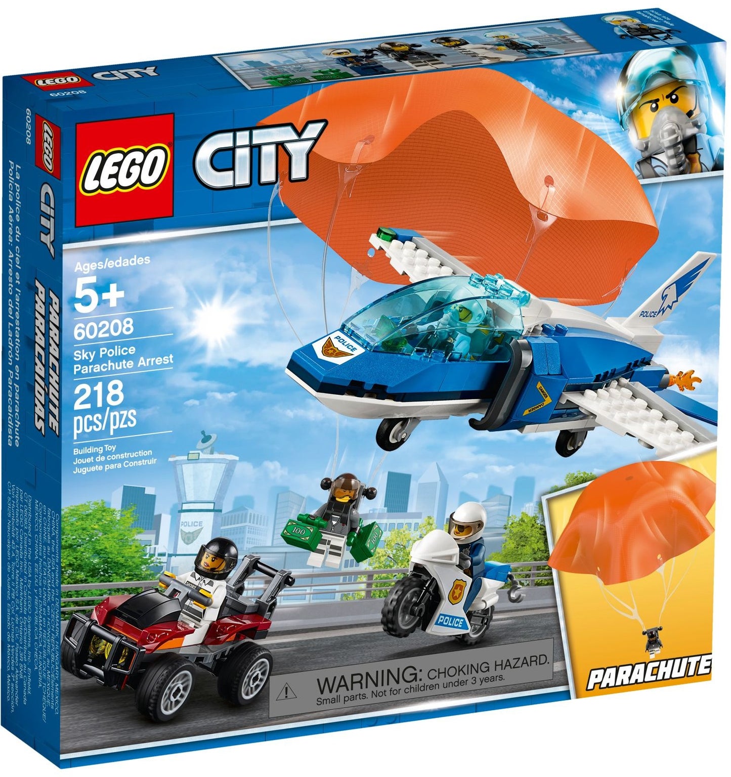 LEGO 60208 Sky Police Parachute Arrest Set