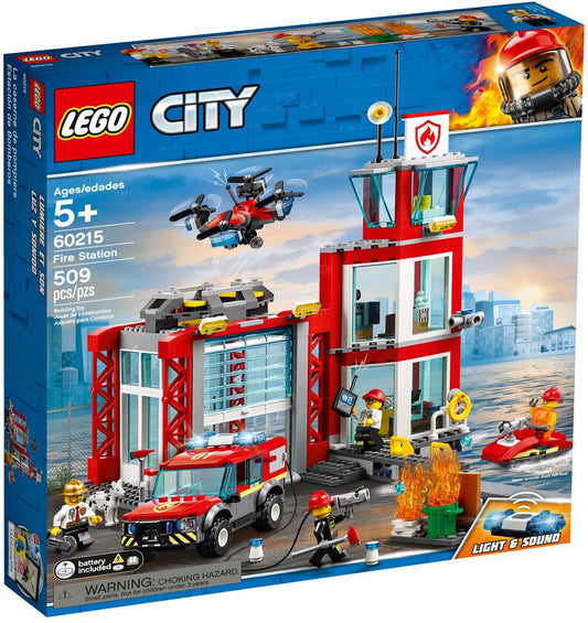LEGO 60215 Fire Station: Fire Rescue Building Set with Truck & Drone - Auzzistore