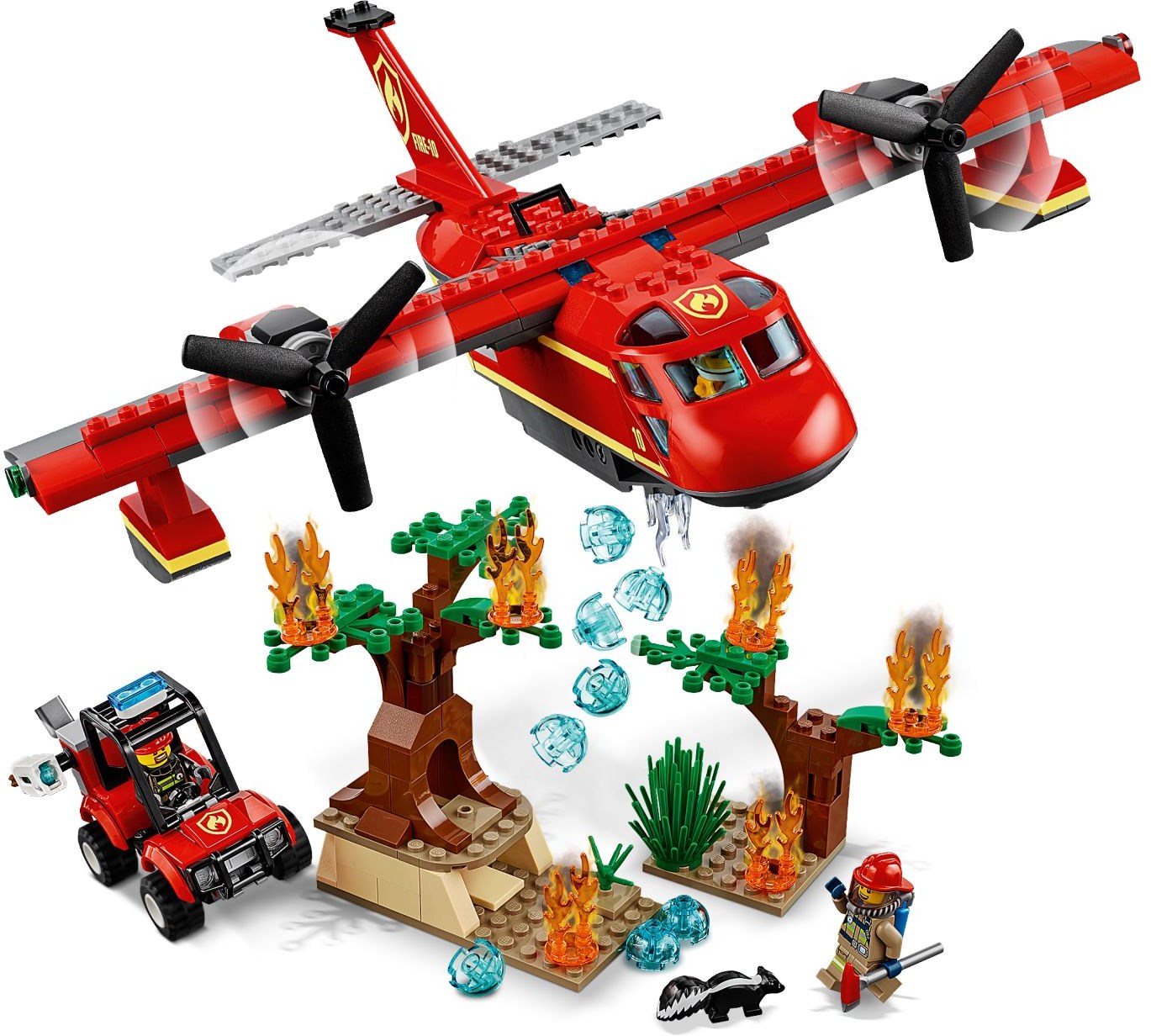 LEGO 60217 Fire Plane Rescue Set with Fire Buggy & Skunk