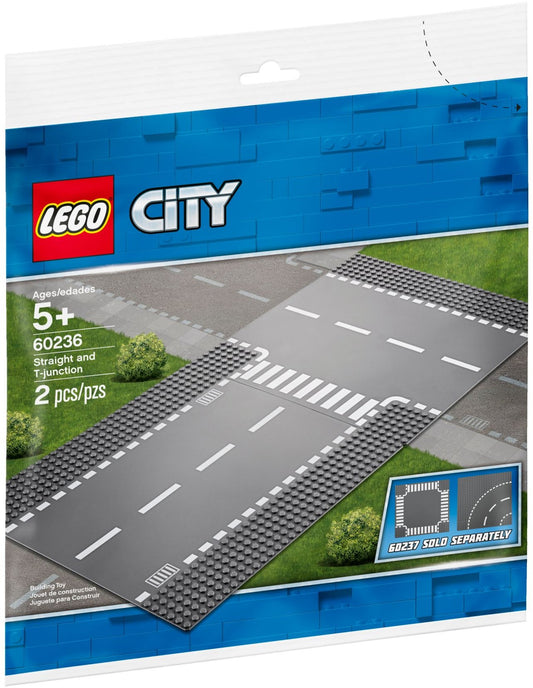 LEGO 60236 City Road Plates: Straight & T-Junction - Auzzistore
