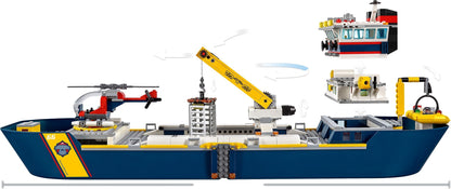 LEGO 60266 Ocean Exploration Ship: Floating Ship with Submarine & Helicopter