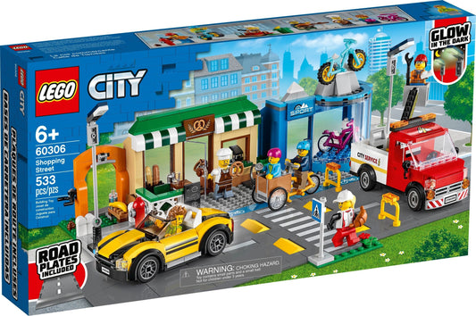 LEGO 60306 City Shopping Street: Bakery, Bike Shop & Fun Park - Auzzistore