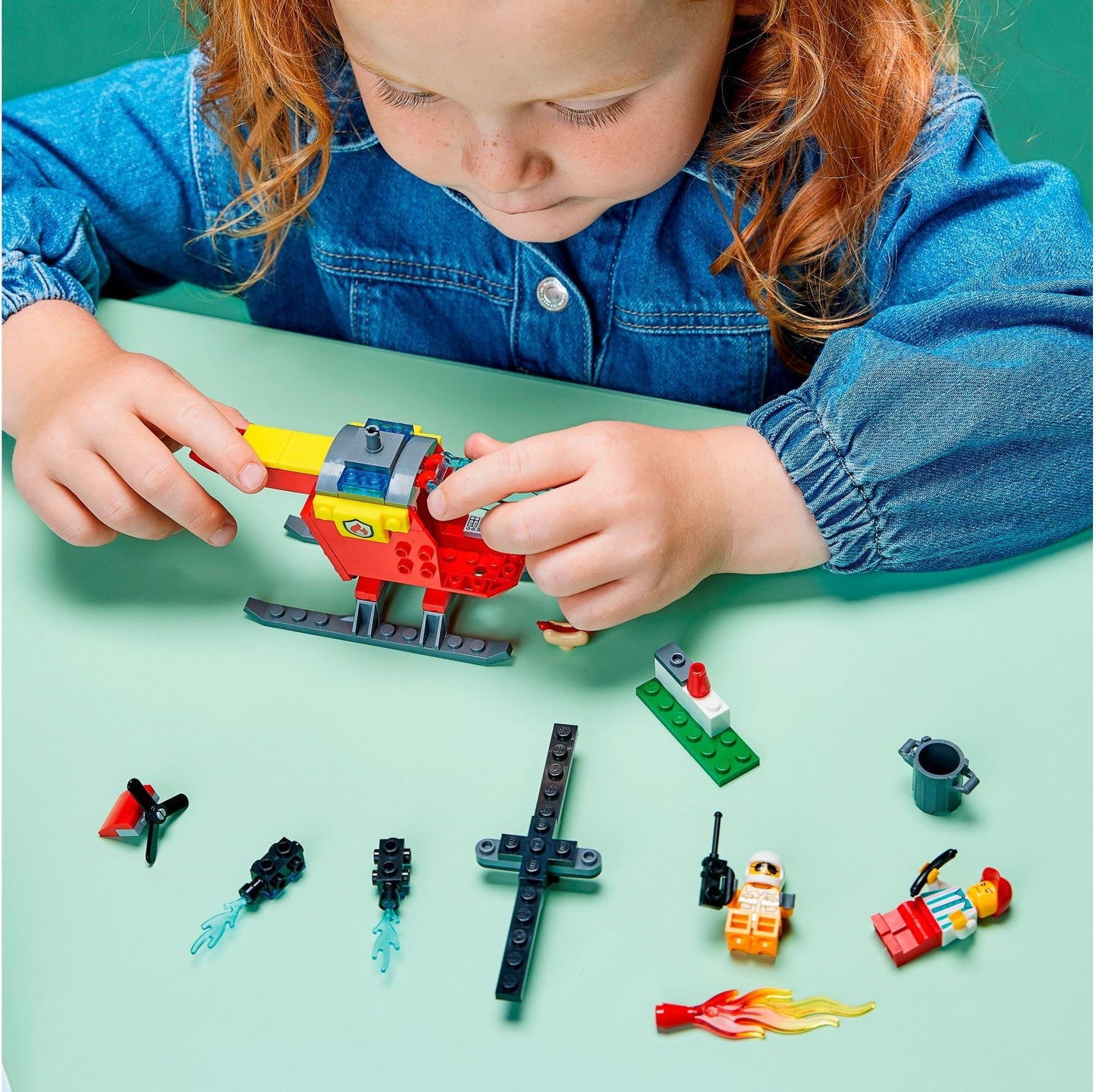 LEGO 60318 Fire Helicopter: Firefighter Rescue Playset (4+)