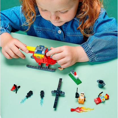 LEGO 60318 Fire Helicopter: Firefighter Rescue Playset (4+)