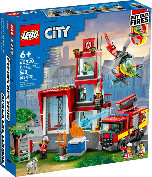 LEGO 60320 City Fire Station: Fire Truck, Helicopter & Minifigures - Auzzistore