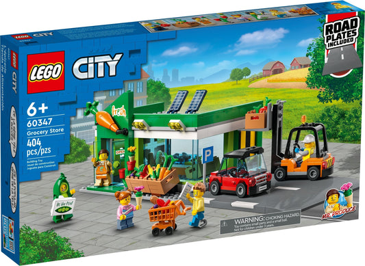 LEGO 60347 City Grocery Store Playset with EV & Forklift - Auzzistore