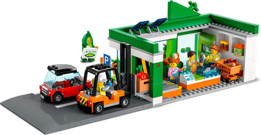LEGO 60347 City Grocery Store Playset with EV & Forklift – view 2 - Auzzistore
