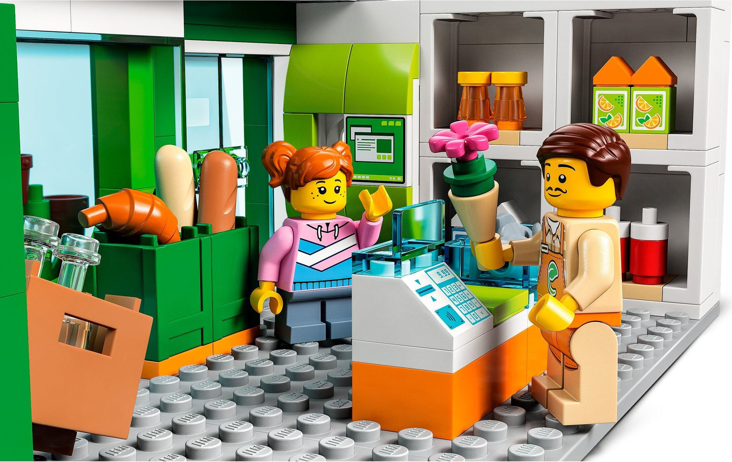 LEGO 60347 City Grocery Store Playset with EV & Forklift
