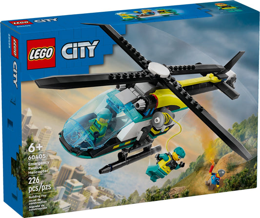 LEGO City 60405 Emergency Rescue Helicopter Toy - Auzzistore
