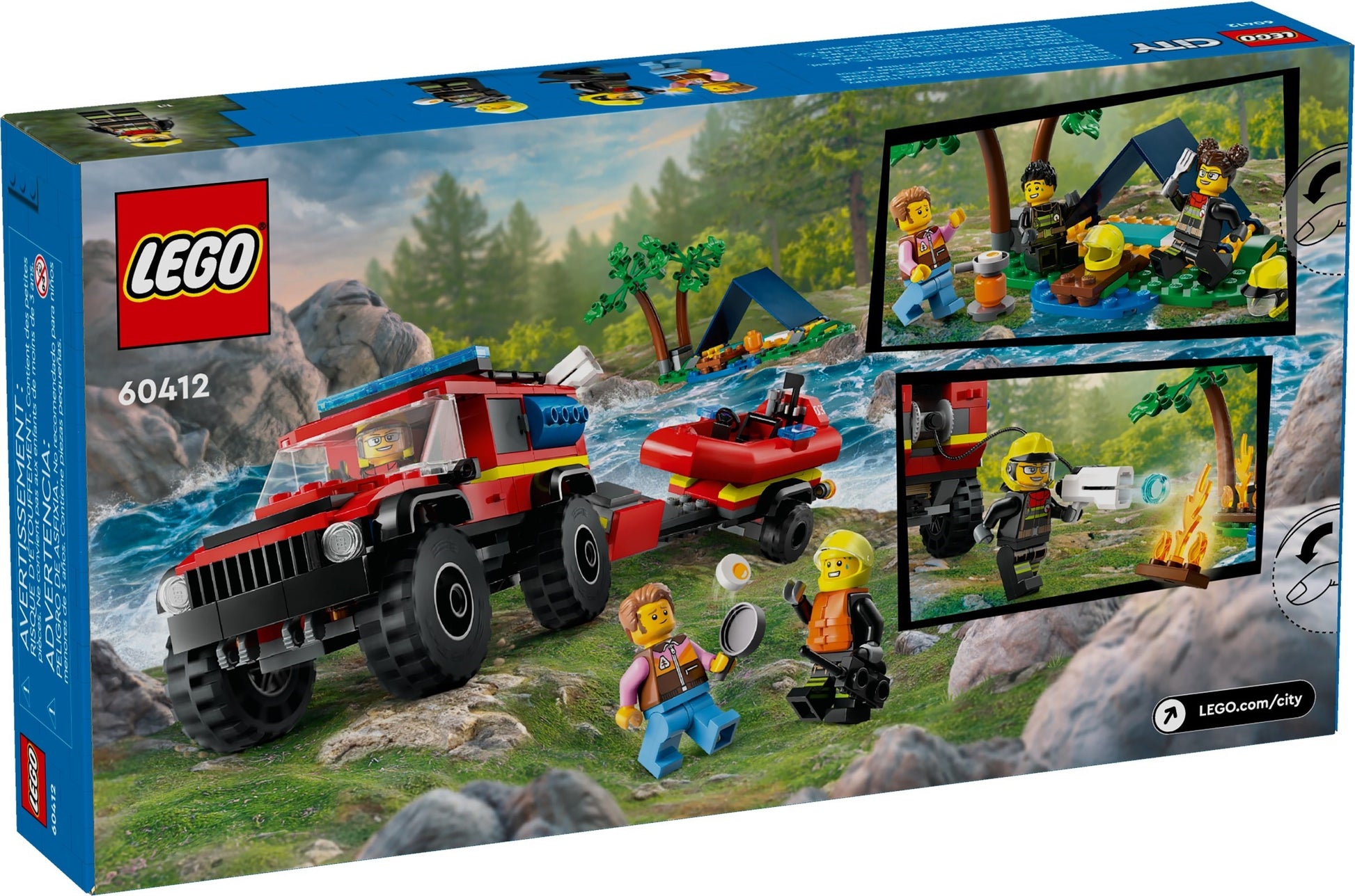 LEGO City Series 60412 4x4 Fire Truck with Rescue Boat- Auzzi Store