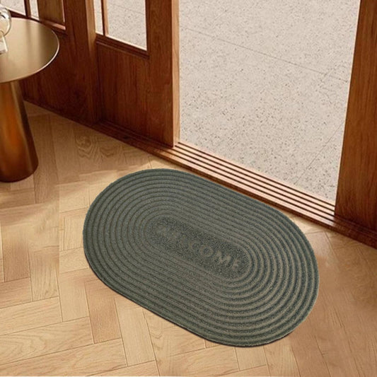Maxfind Green Oval Scraper Doormat 40 x 60cm - Eco-Friendly Dirt Trapping – view 2 - Auzzistore