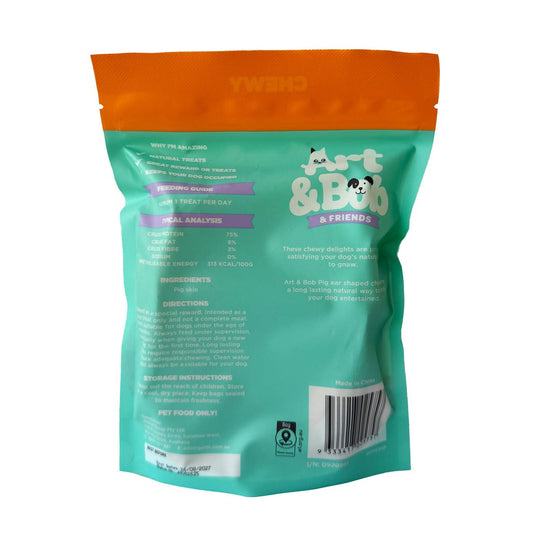 Art Bob Pig Ear Chews Adult Dog Treats 5 Pack - Natural - 60mm x 226mm – view 2