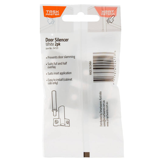 Taskmaster Door Silencer - White - 2 Pack - 65mm x 46mm x 12mm - Reduces Noise – view 2 - Auzzistore