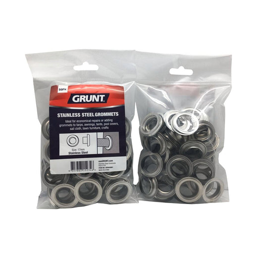Grunt 17mm Stainless Steel Webbing Grommets 50 Pack Durable Repair - Auzzistore