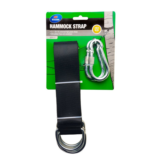 Zenith Hammock Straps - 1.5m - Polyester - 180kg Limit - 2 Pack – view 2