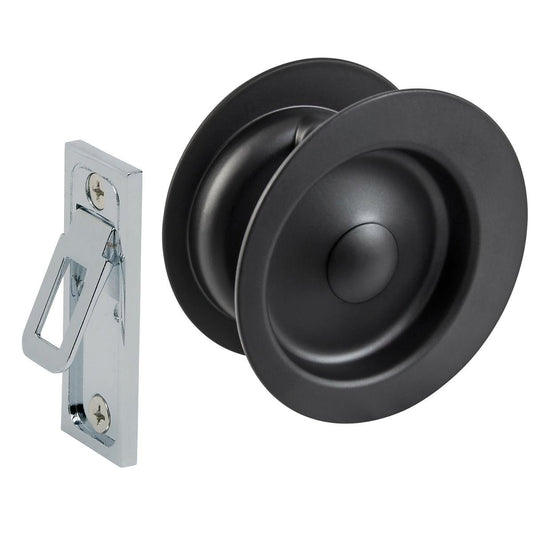 Gainsborough Circular Passage Sliding Door Set - 54mm - Matt Black - Non-Locking - Auzzistore
