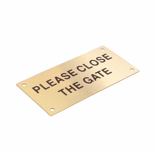 Sandleford Brass Please Close The Gate Sign 95 x 47mm Weather Resistant - Auzzistore