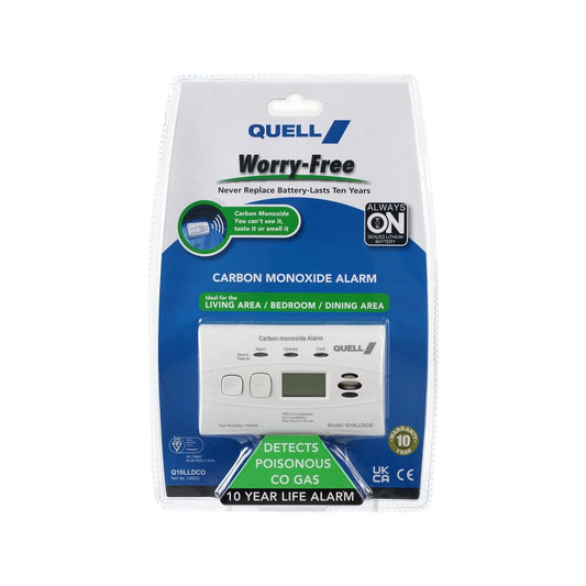 Quell Carbon Monoxide Alarm - 195mm x 290mm - White - 10 Year Battery - Auzzistore