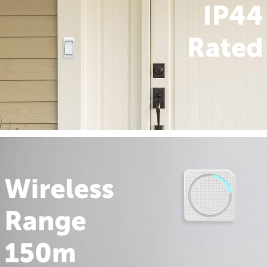 Arlec 150m Wireless Door Chime - Battery Operated - White - 38 Tones – view 2 - Auzzistore