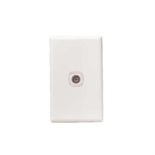 HPM Excel Coax Port 1 Gang Matt White Plastic Easy Install - Auzzistore